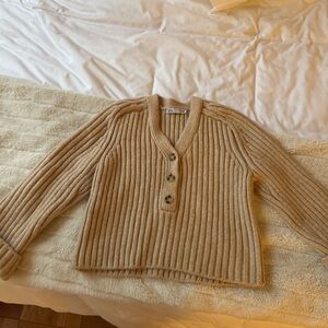 Zara Ribbed Tan Sweater